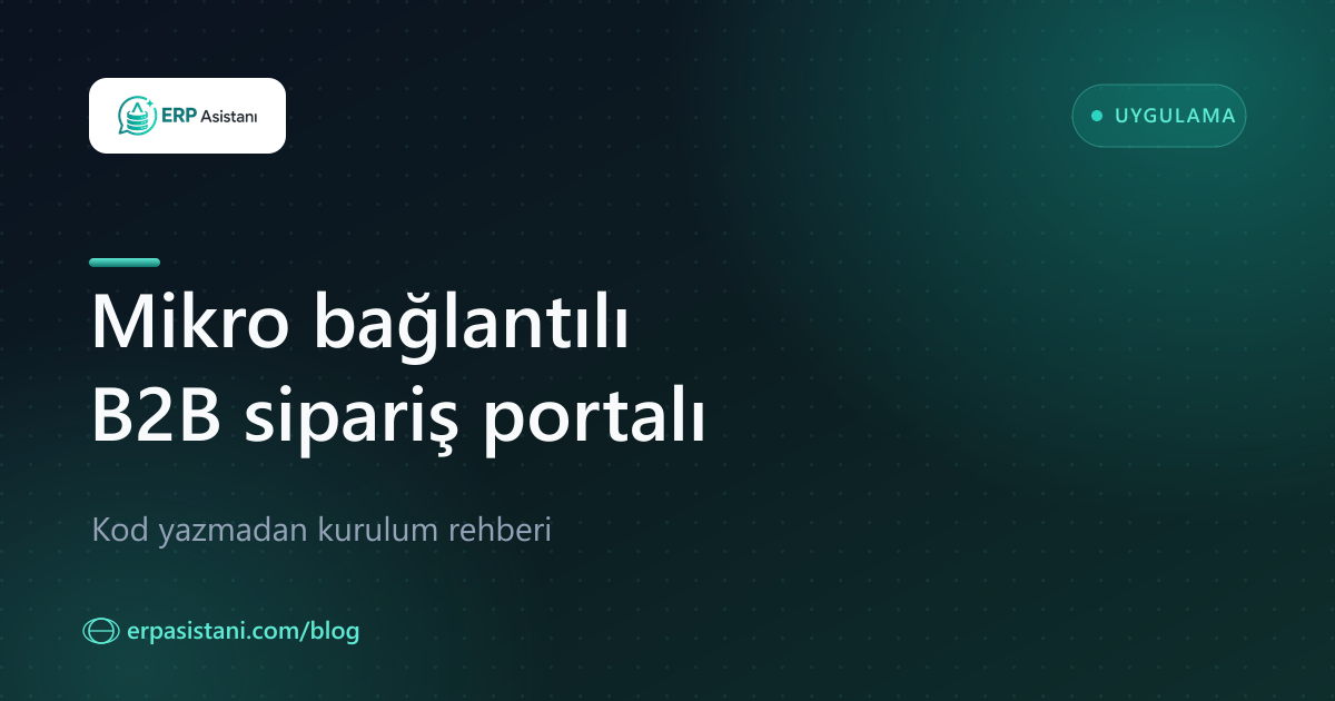 Mikro Bağlantılı B2B Sipariş Portalı Kurulum Rehberi
