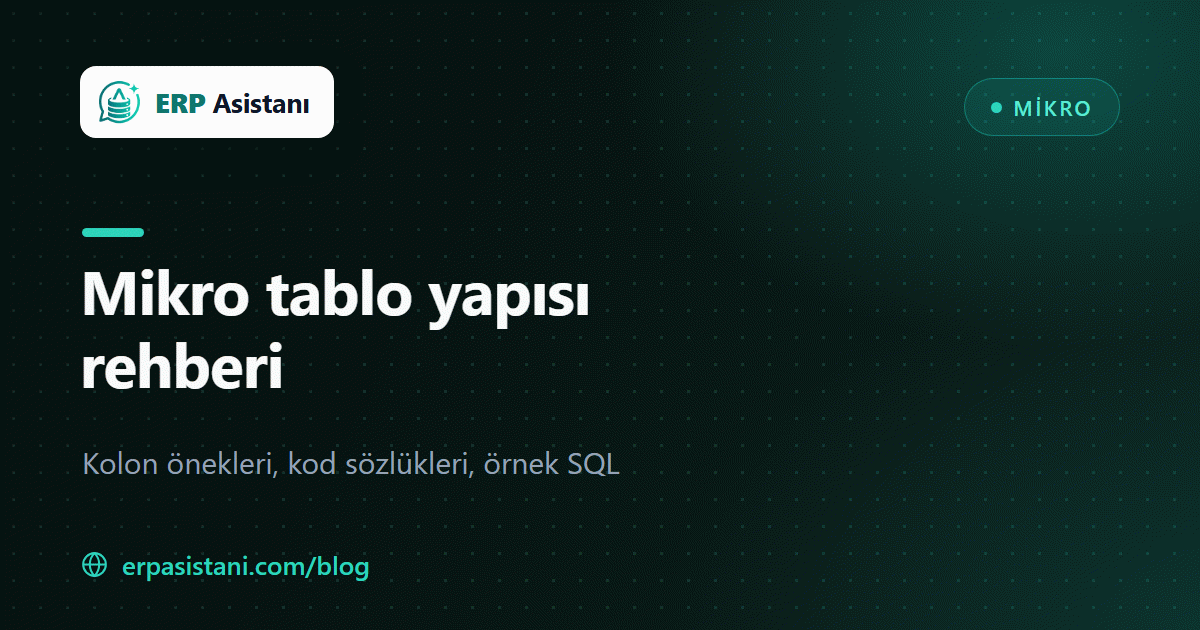 Mikro Tablo Yapısı (v16/v17): STOKLAR'dan CARI_HESAP_HAREKETLERI'ne Rehber