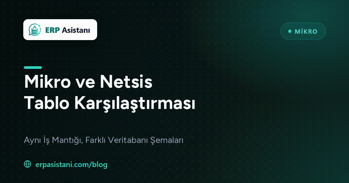 Mikro ve Netsis Tablo Karşılaştırması: Aynı İş, Farklı Şema