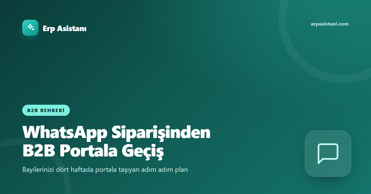 WhatsApp Siparişinden B2B Portala Geçiş: 4 Haftalık Plan