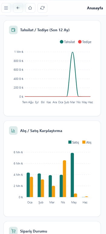Üretilen uygulamanın mobil görünümü